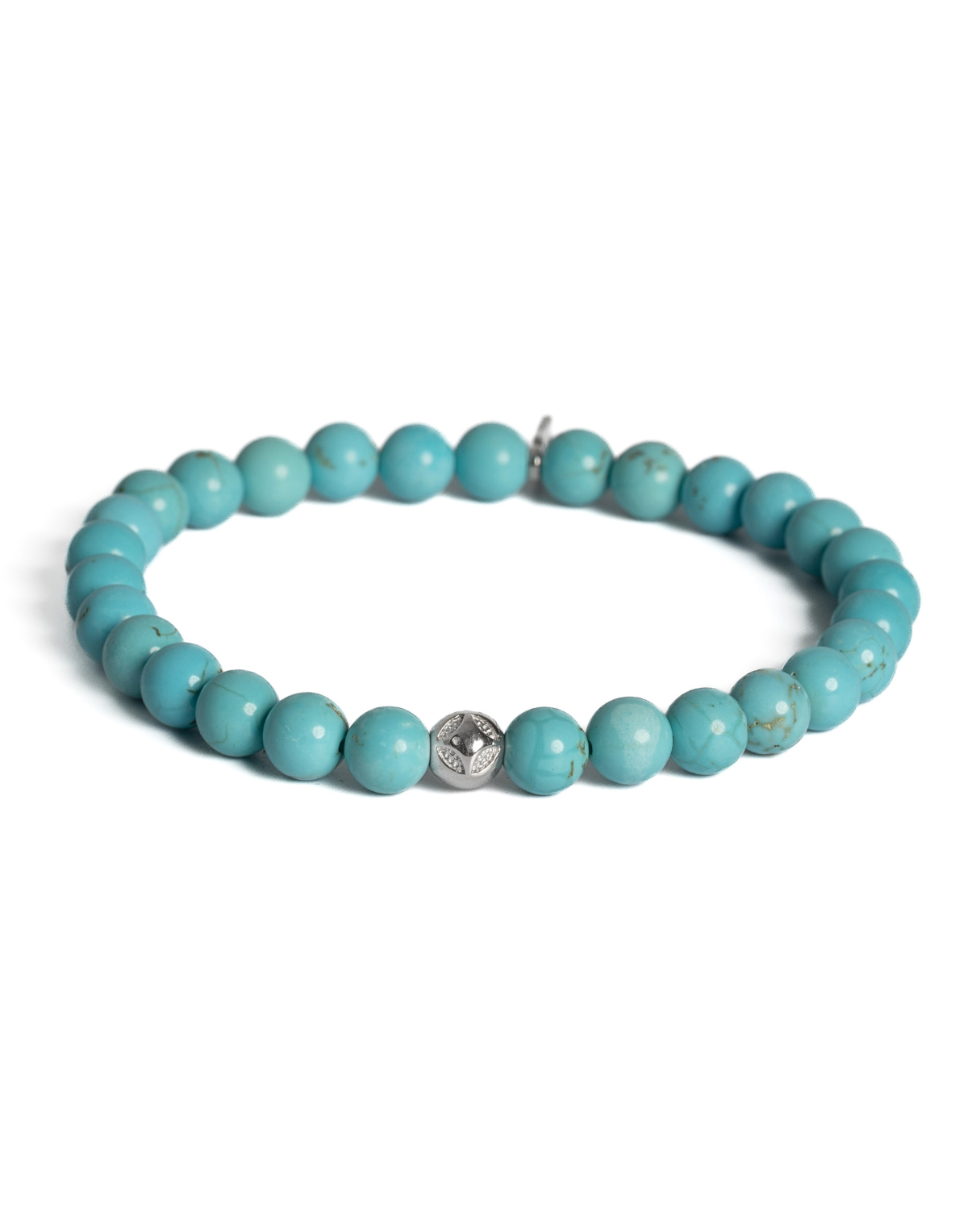 Pánsky Elastický Náramok - Turquoise & Silver