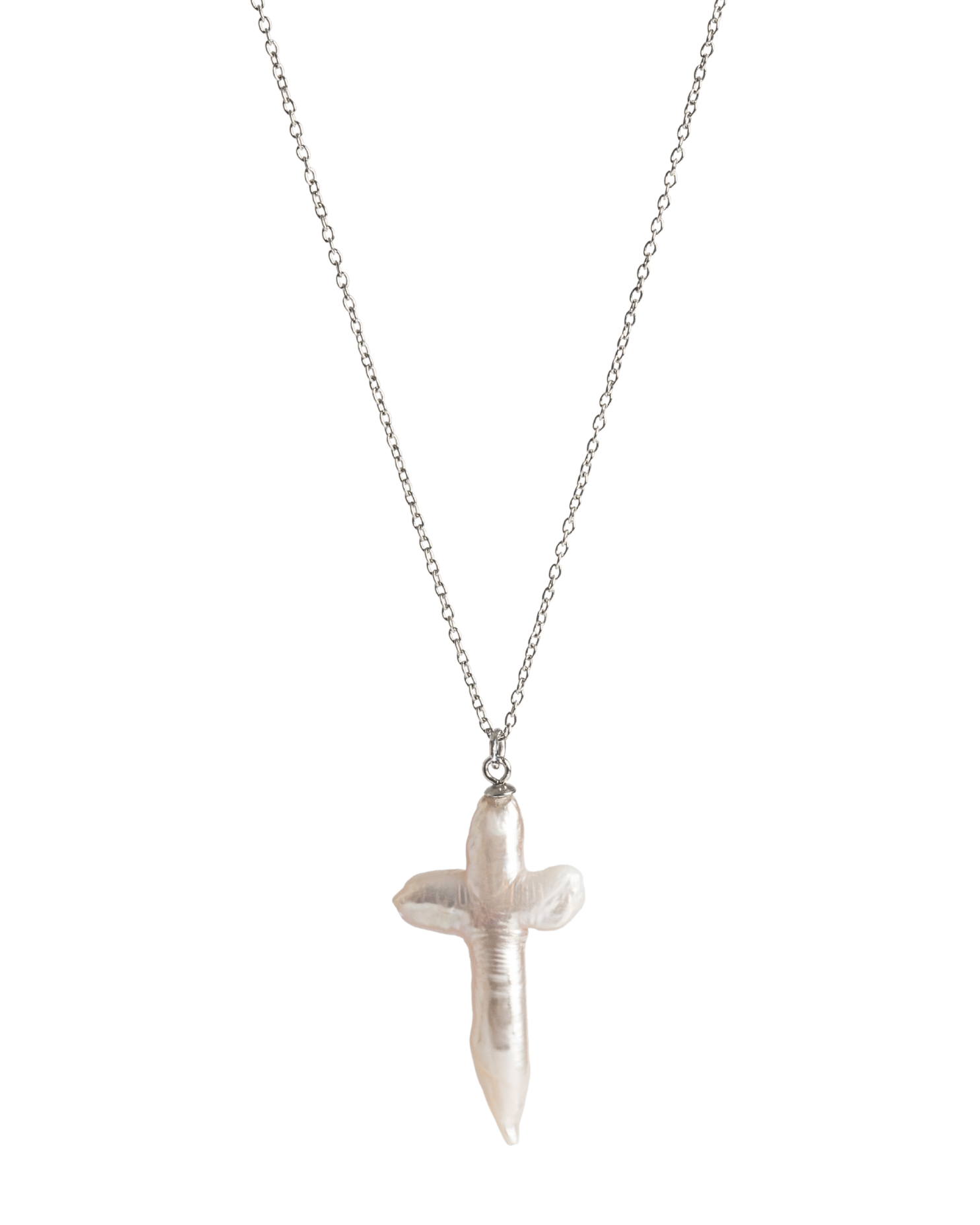 Dámsky Strieborný Náhrdelník s Príveskom - Pearl Cross