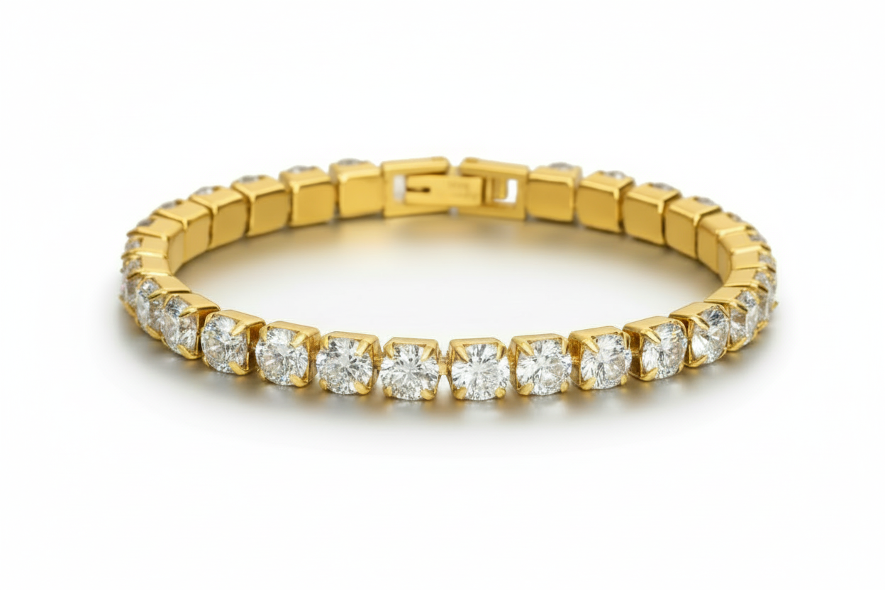 Dámsky Tennis Náramok - Gold