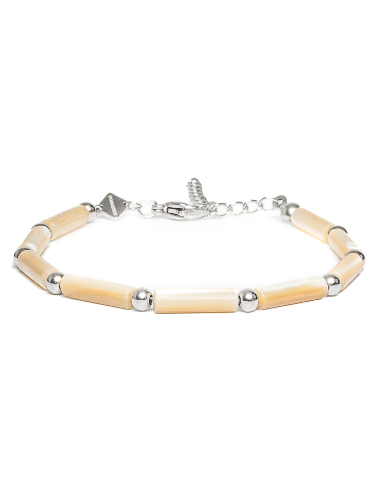 Dámsky Zapínací Náramok - Brown Mother of pearl & Silver