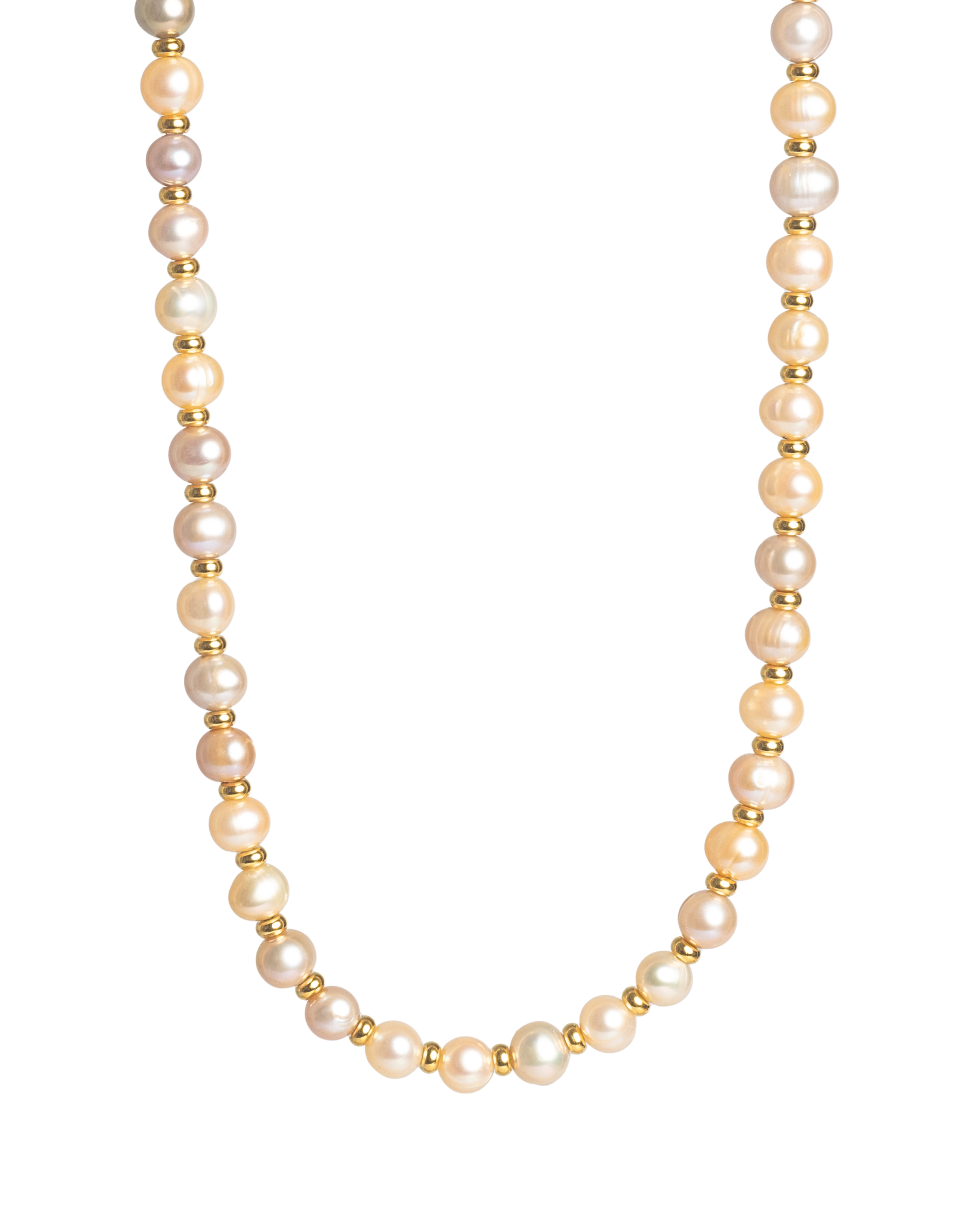 Pánsky Korálkový Náhrdelník - Multicolor Pearl & Gold