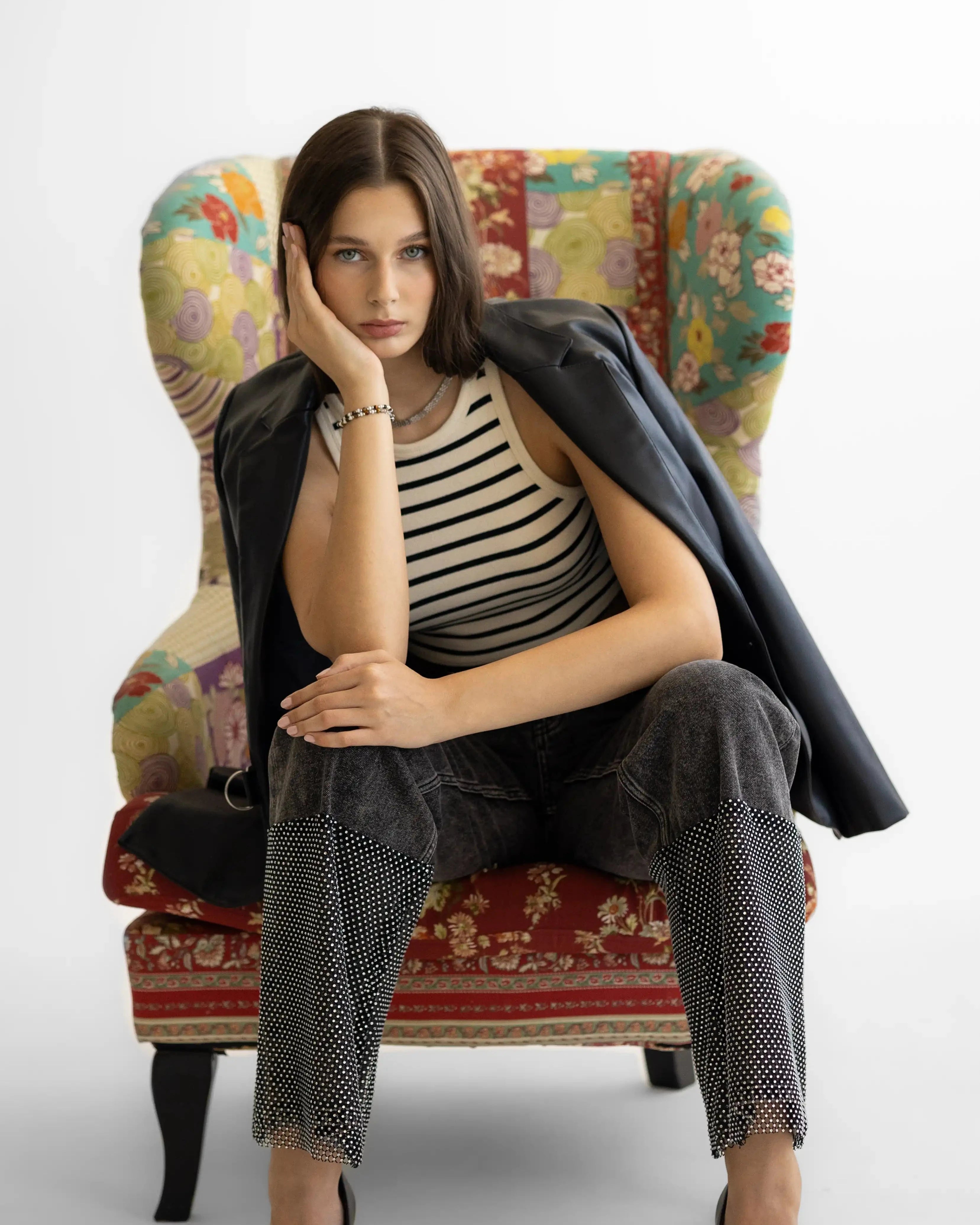 Dámsky Ovínací Náramok - Tiger Eye, Freshwater Pearl & Silver