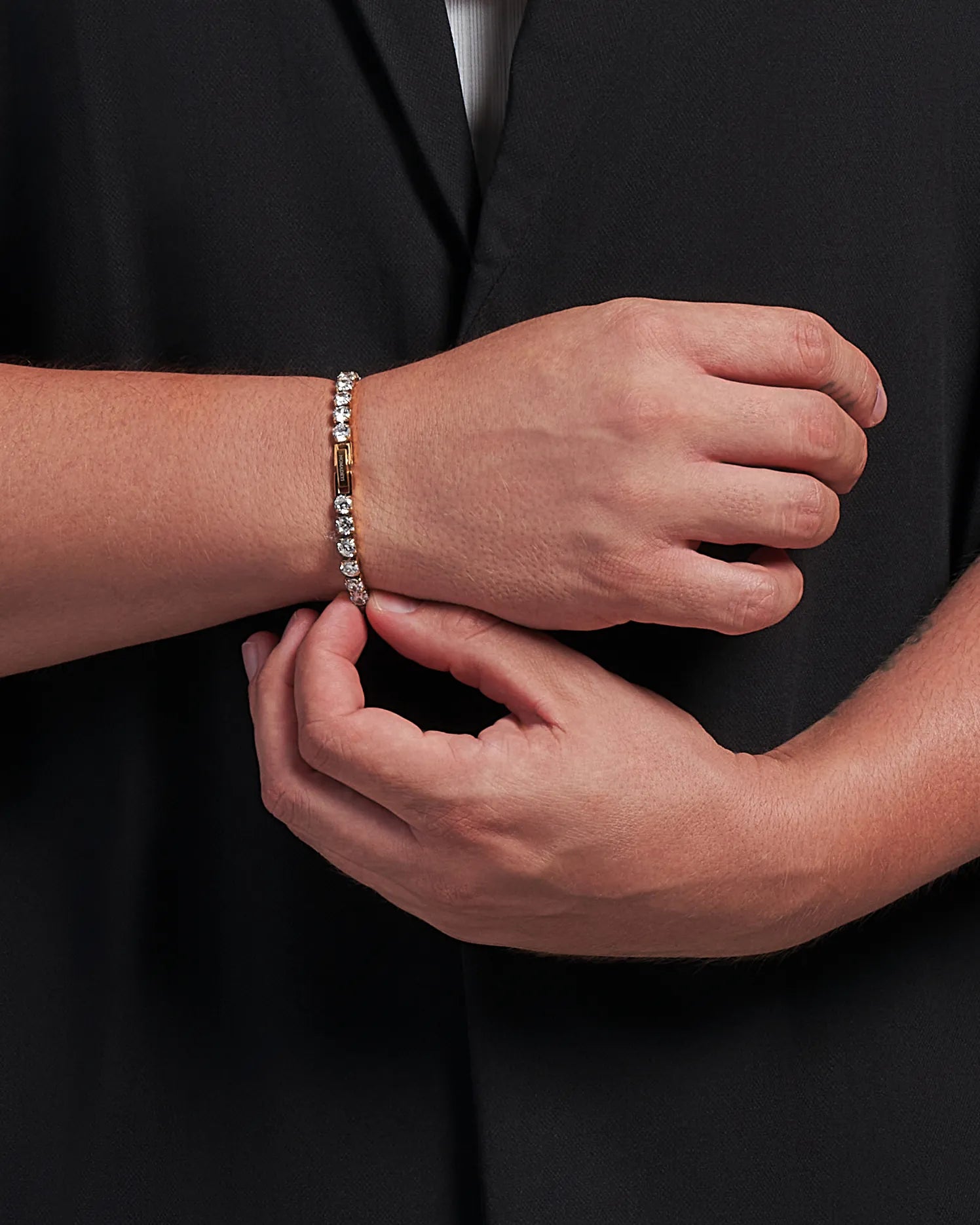 Pánsky Tennis Náramok - Gold