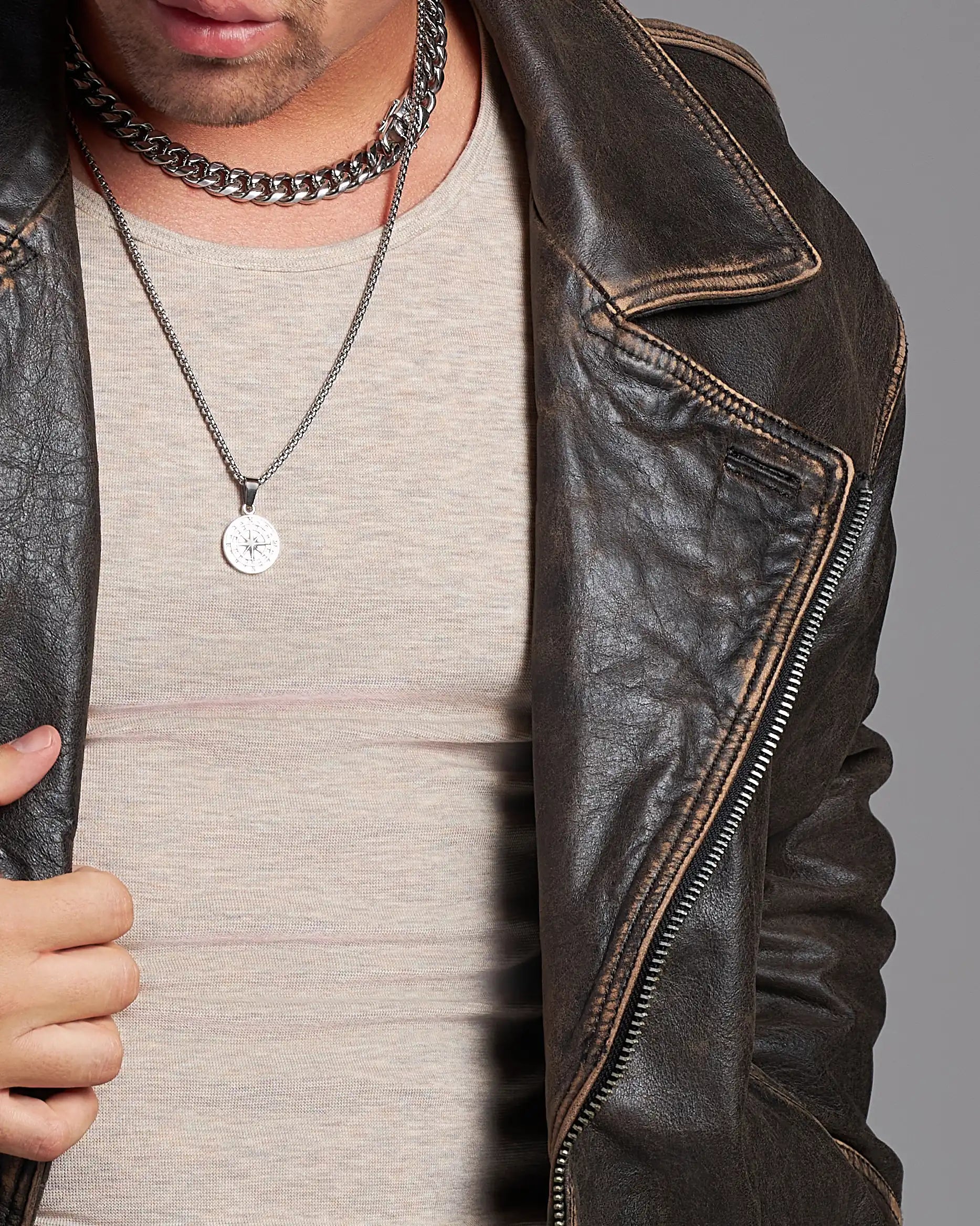 Pánsky Strieborný Náhrdelník - Compass