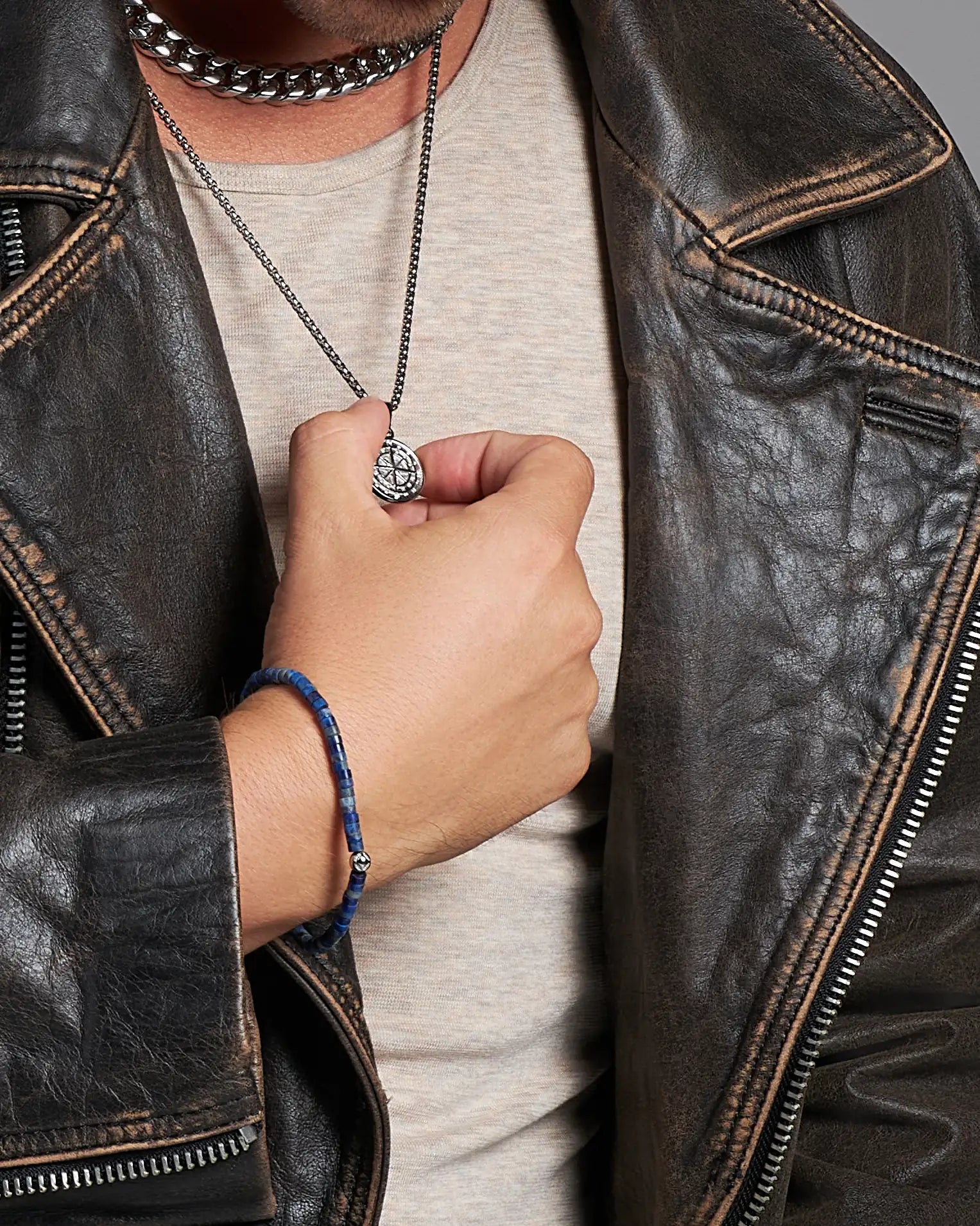 Pánsky Strieborný Náhrdelník - Compass