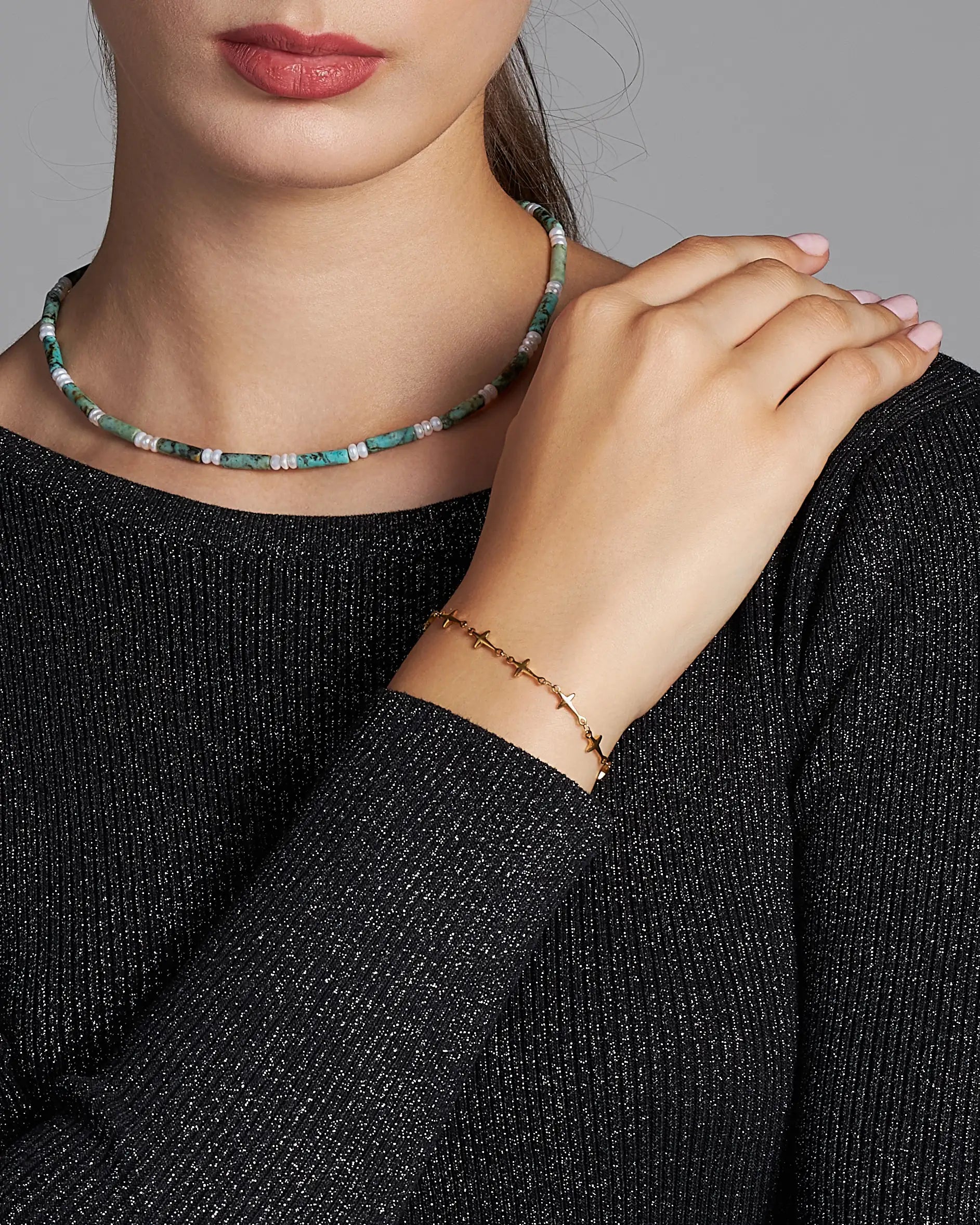 Dámsky Cross Link Náramok - Gold