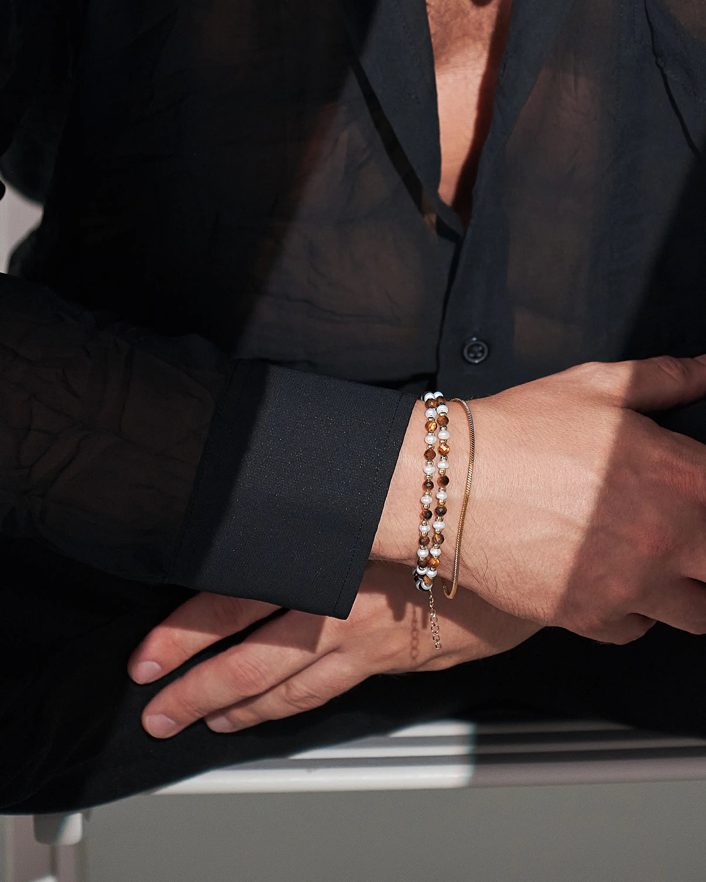 Pánsky Retiazkový Náramok - Snake 2 mm & Gold