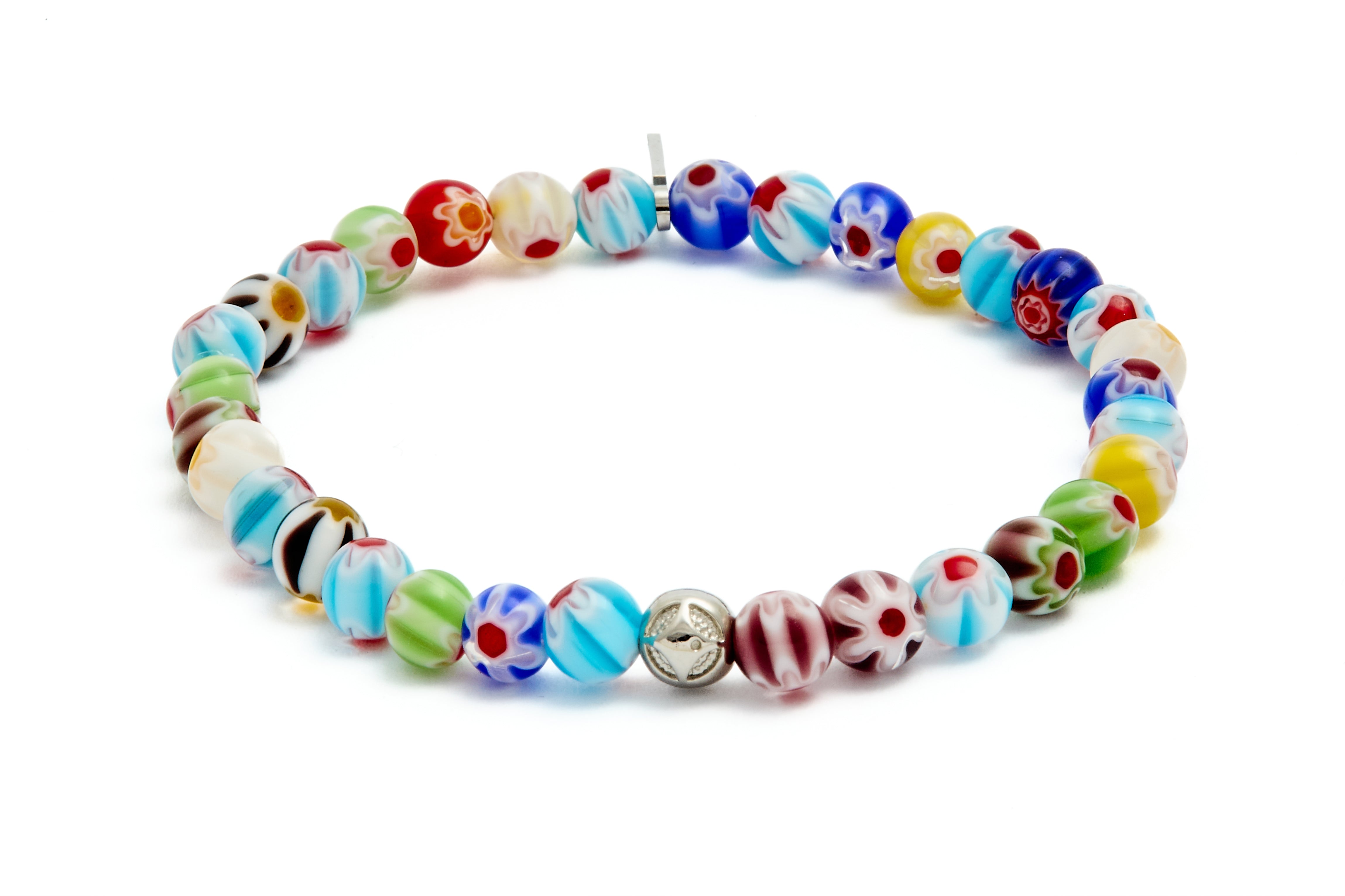 Dámsky Elastický Náramok - Handmade Millefiori & Silver