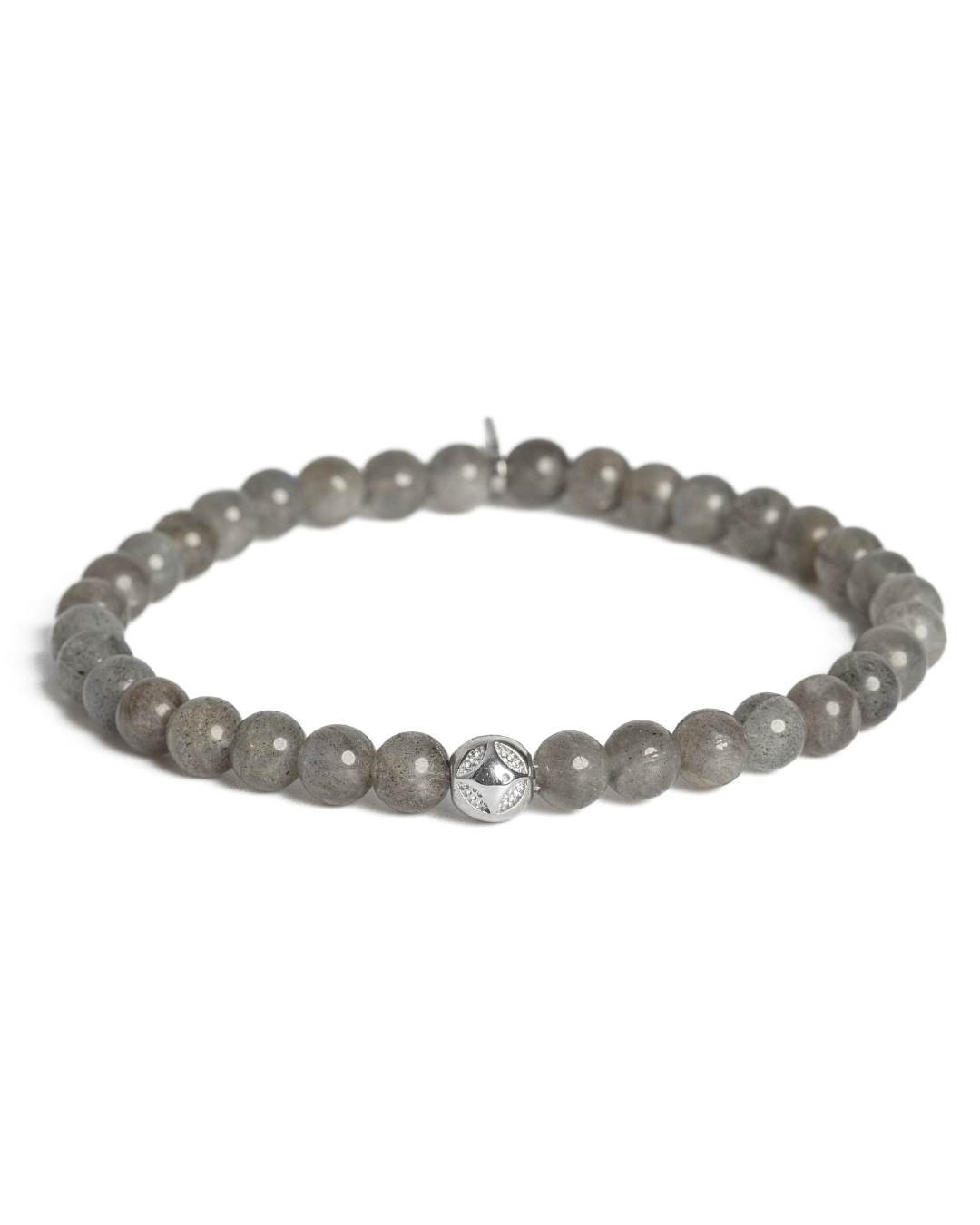 Pánsky Elastický Náramok - Labradorite & Silver