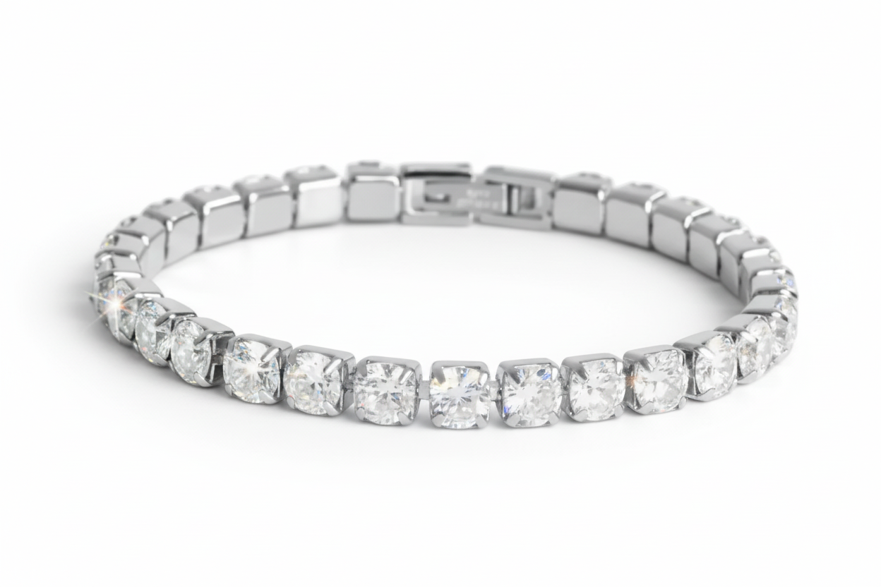 Pánsky Tennis Náramok - Silver