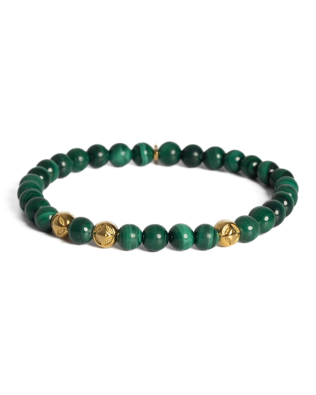 Pánsky Elastický Náramok - Malachite & Gold