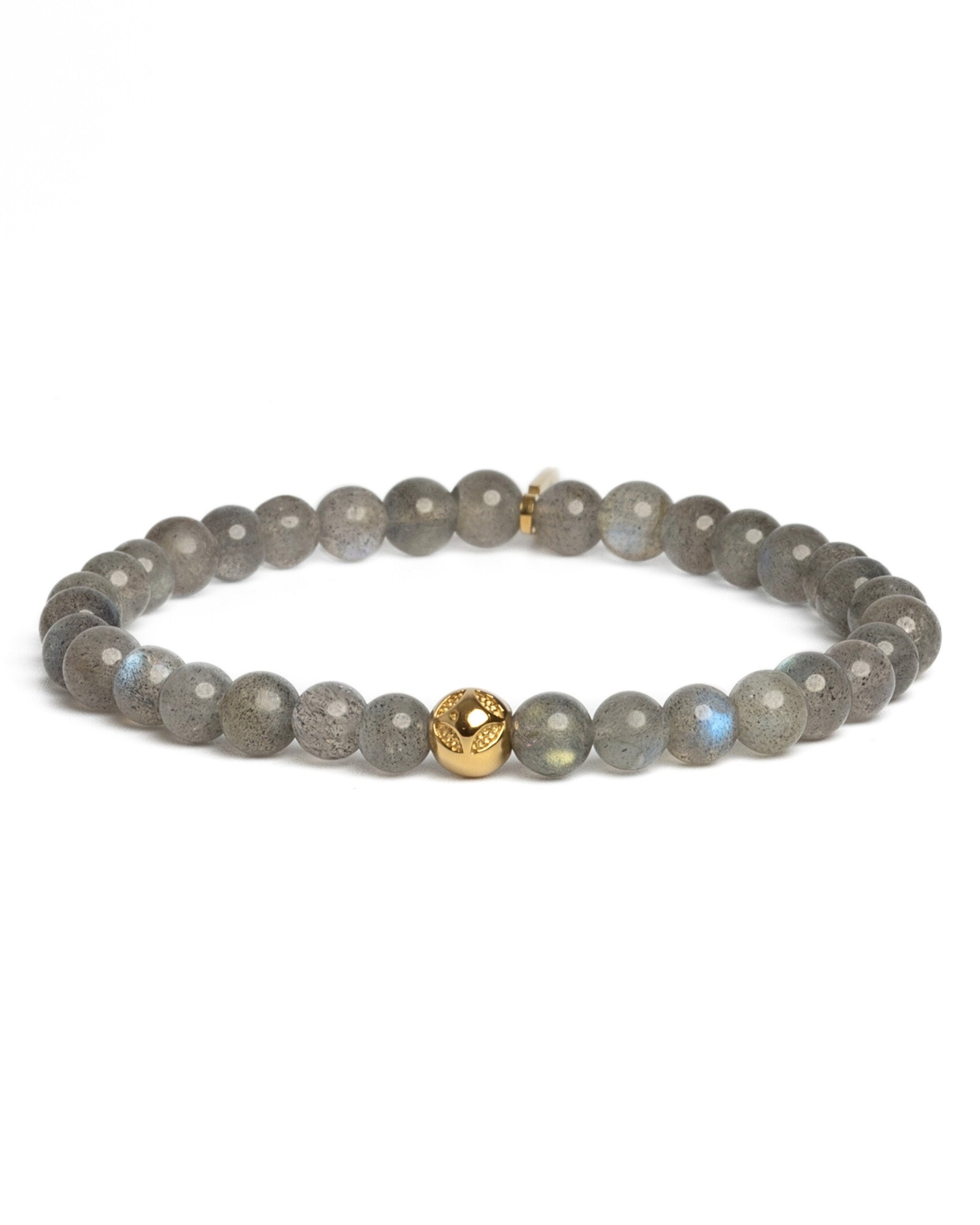 Pánsky Elastický Náramok - Labradorite & Gold