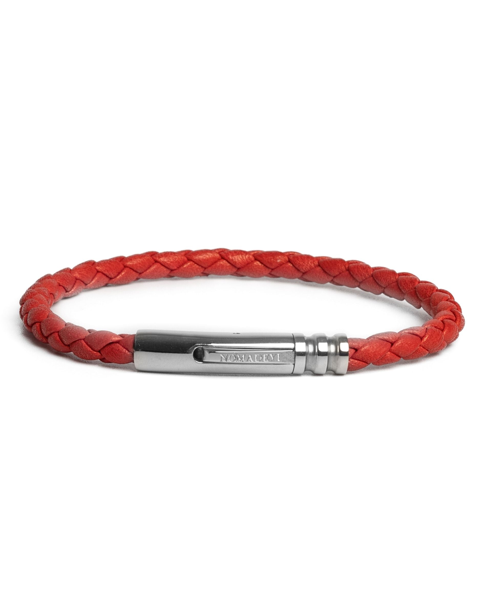 Pánsky Náramok - Red Leather & Silver