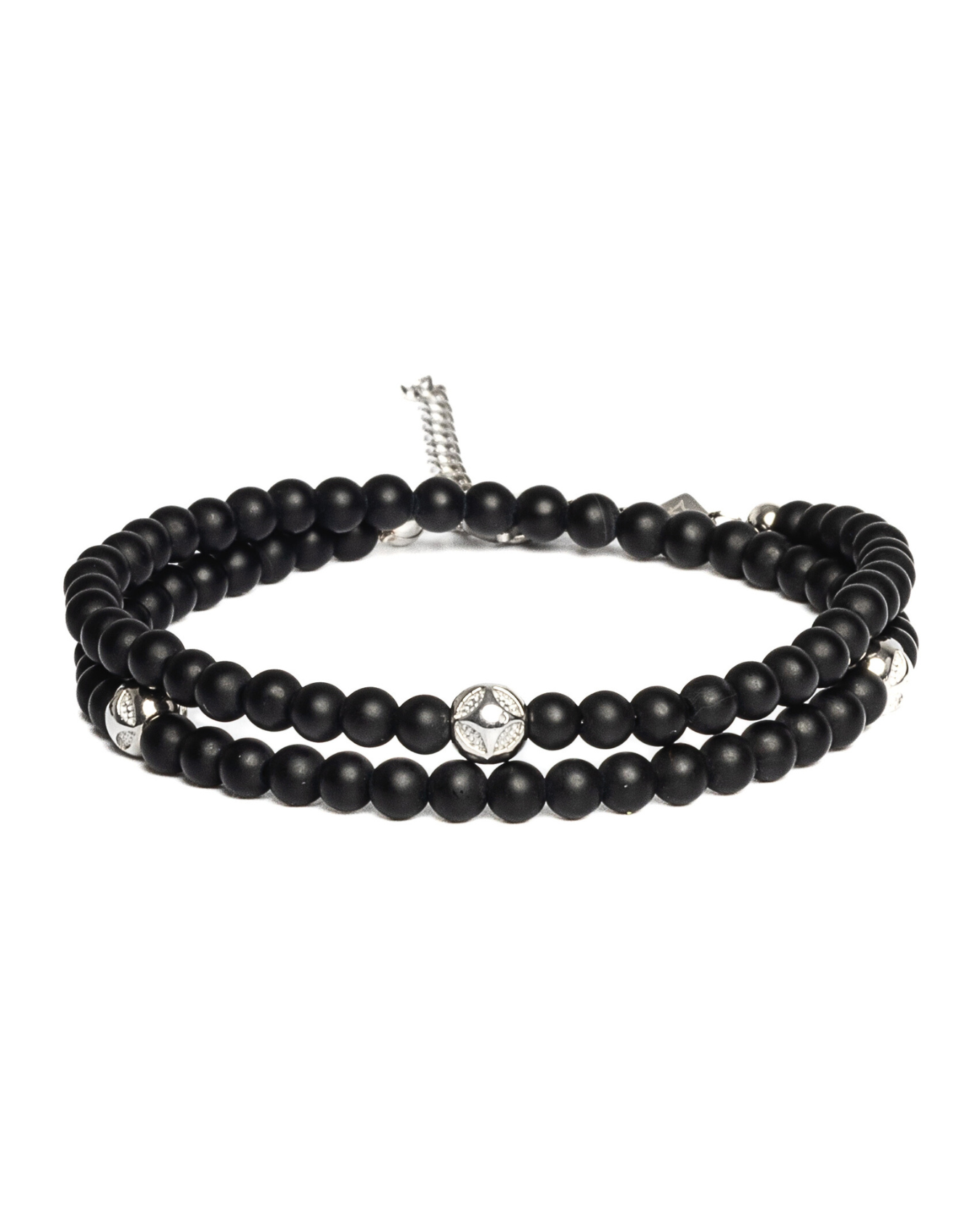 Pánsky Ovínací Náramok - Matte Onyx & Silver