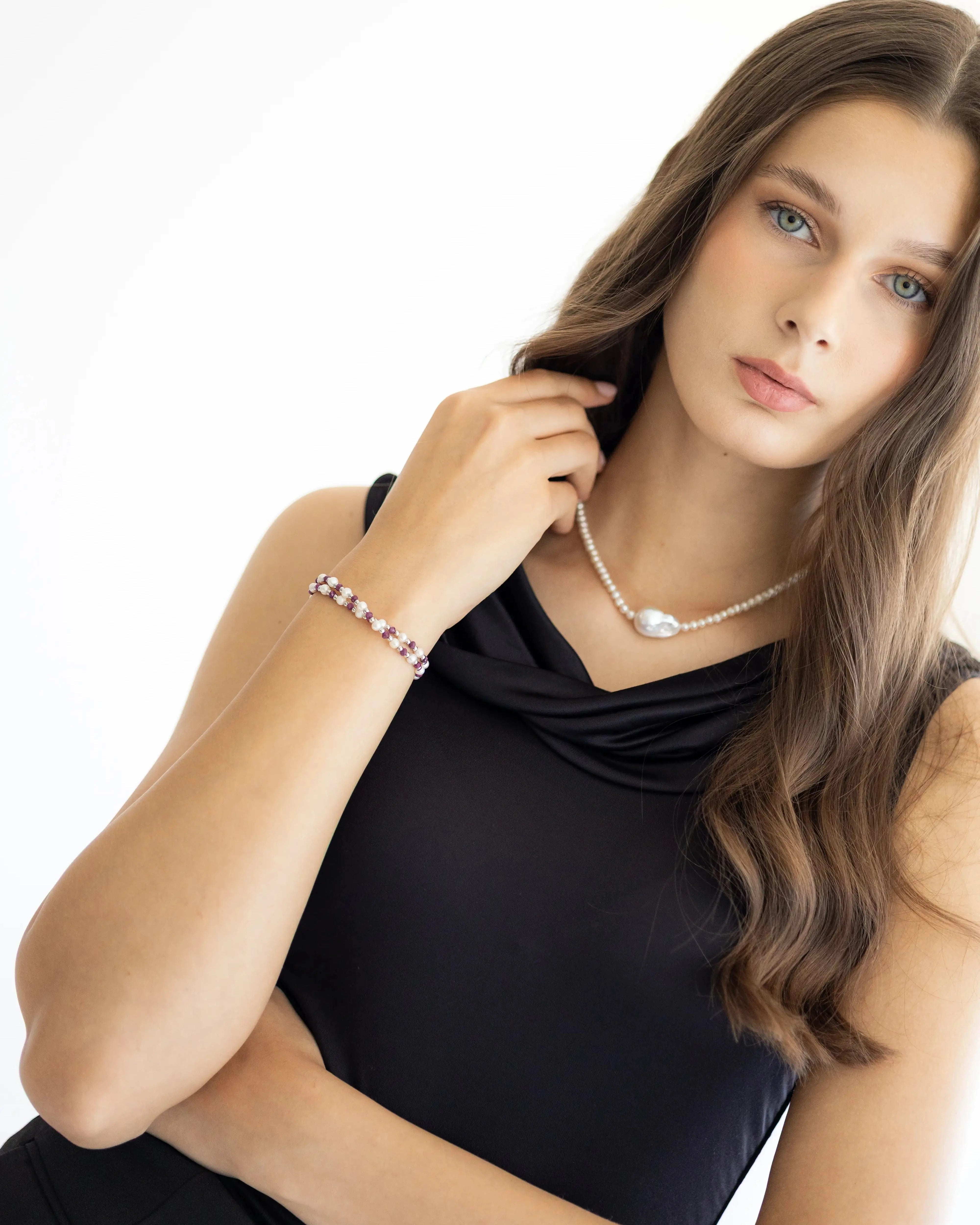 Dámsky Náhrdelník s Barokovou Perlou - Freshwater Pearl & Silver