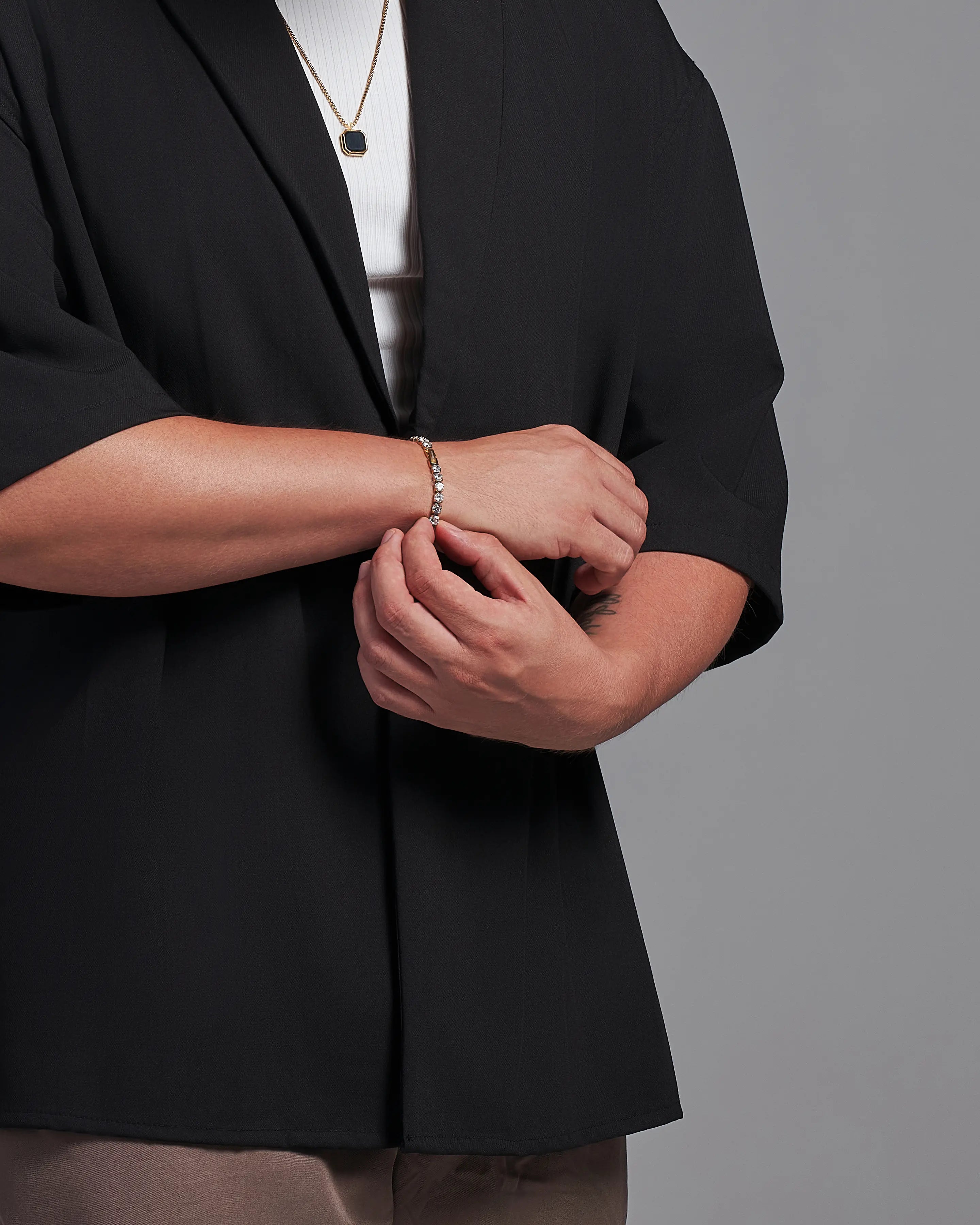 Pánsky Tennis Náramok - Gold