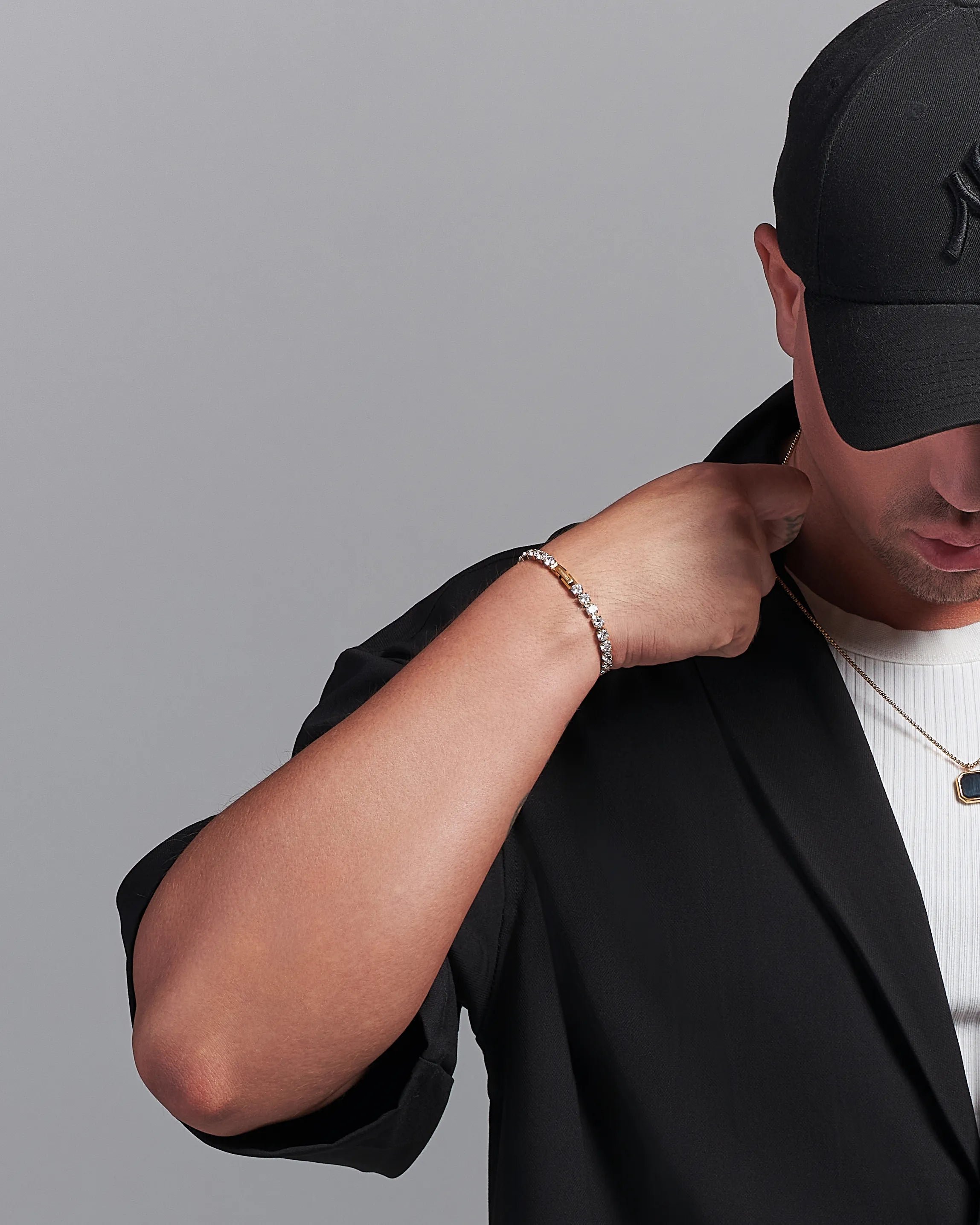 Pánsky Tennis Náramok - Gold