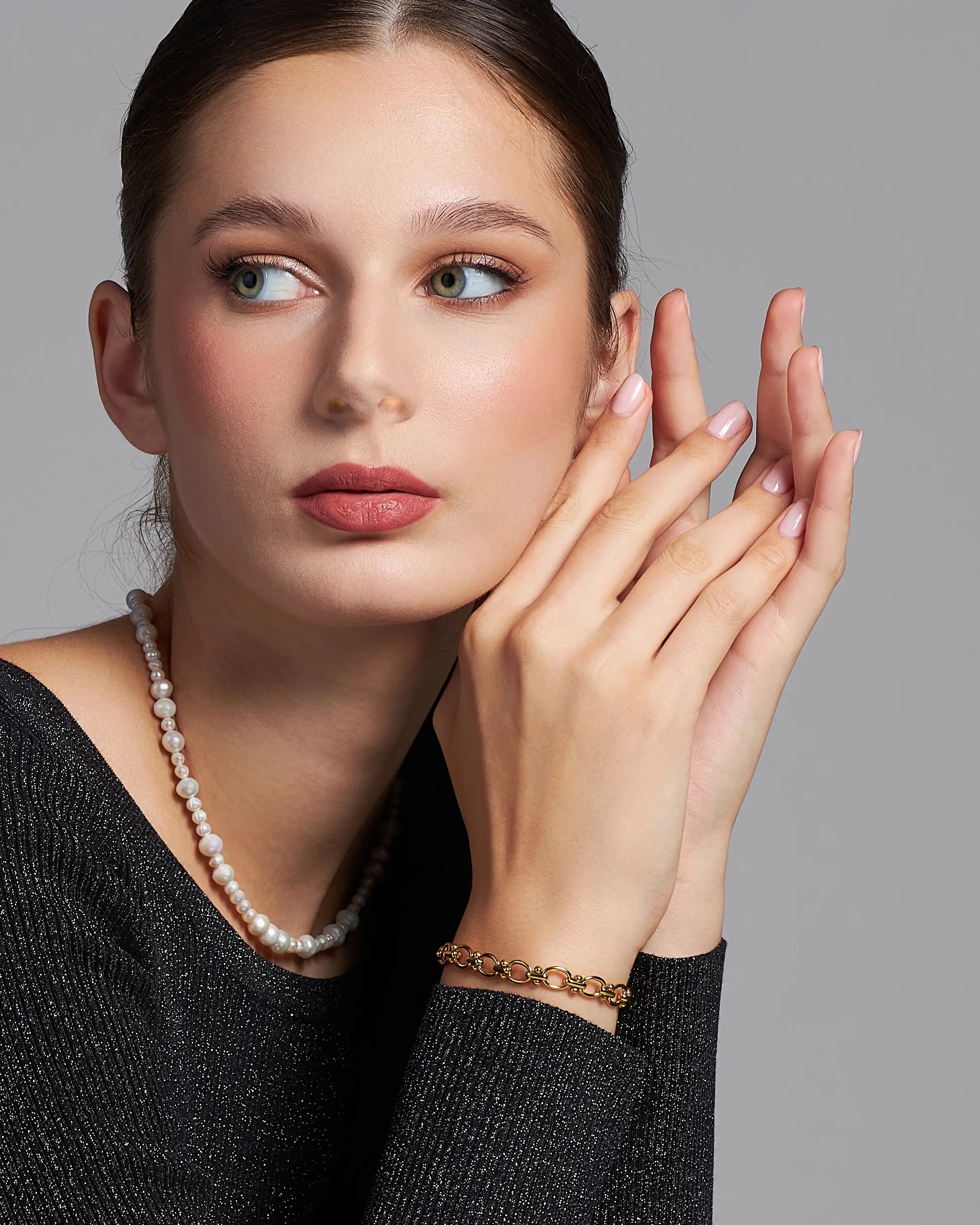 Dámsky Chunky Náramok - Oval Link & Gold