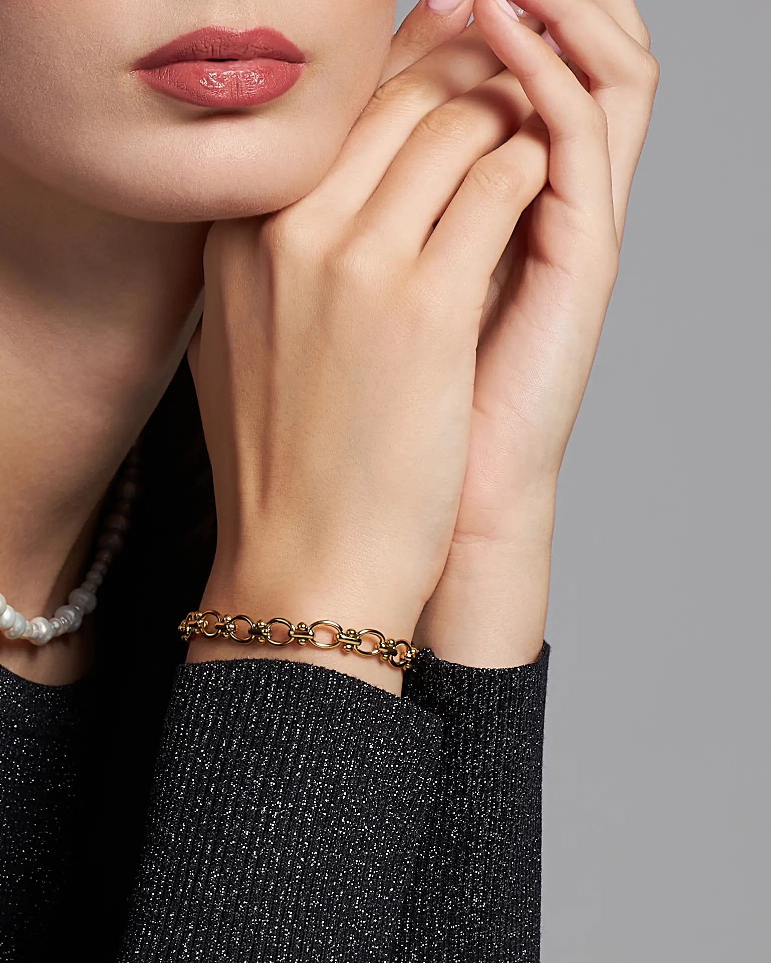 Dámsky Chunky Náramok - Oval Link & Gold