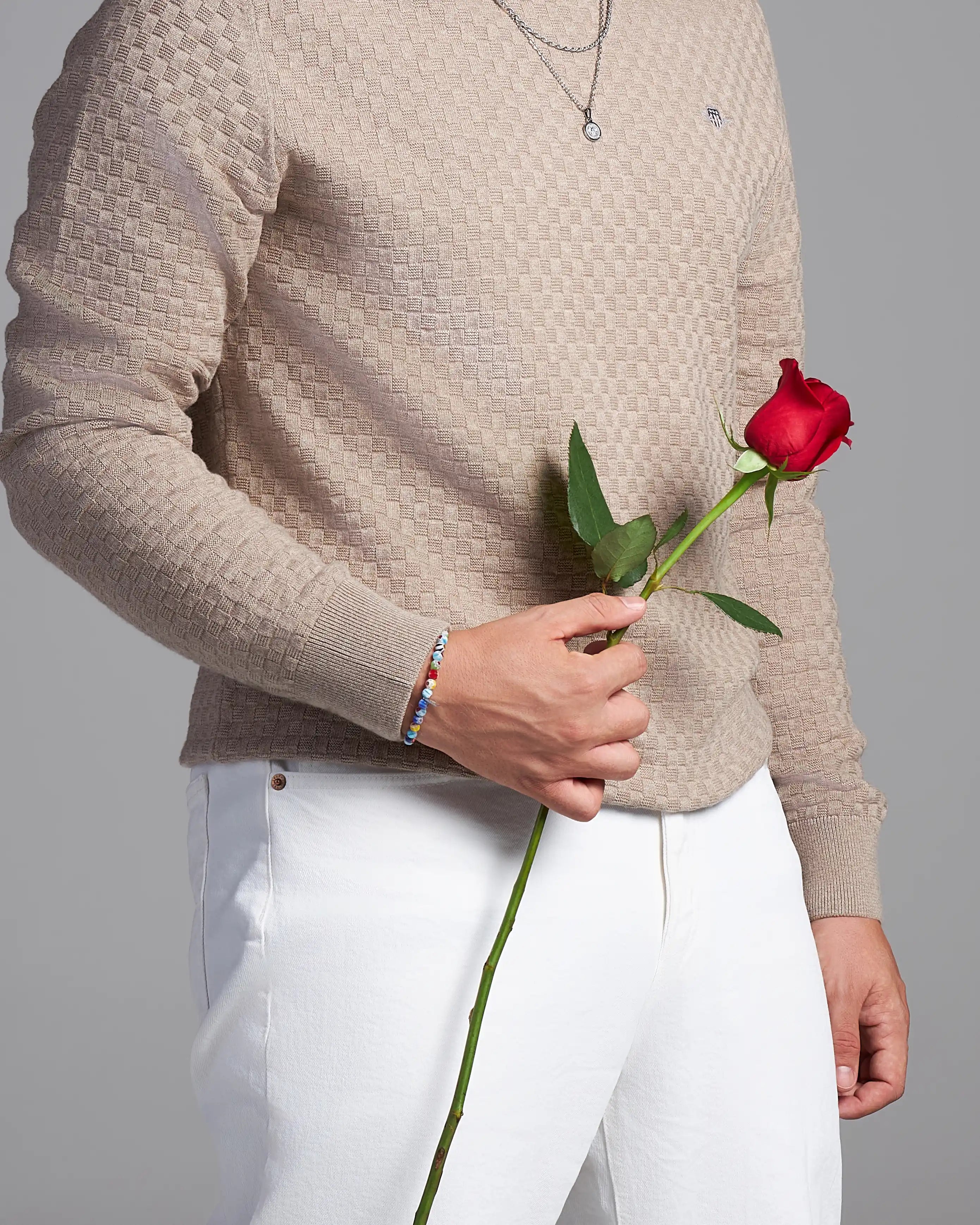 Pánsky Elastický Náramok - Handmade Millefiori & Gold