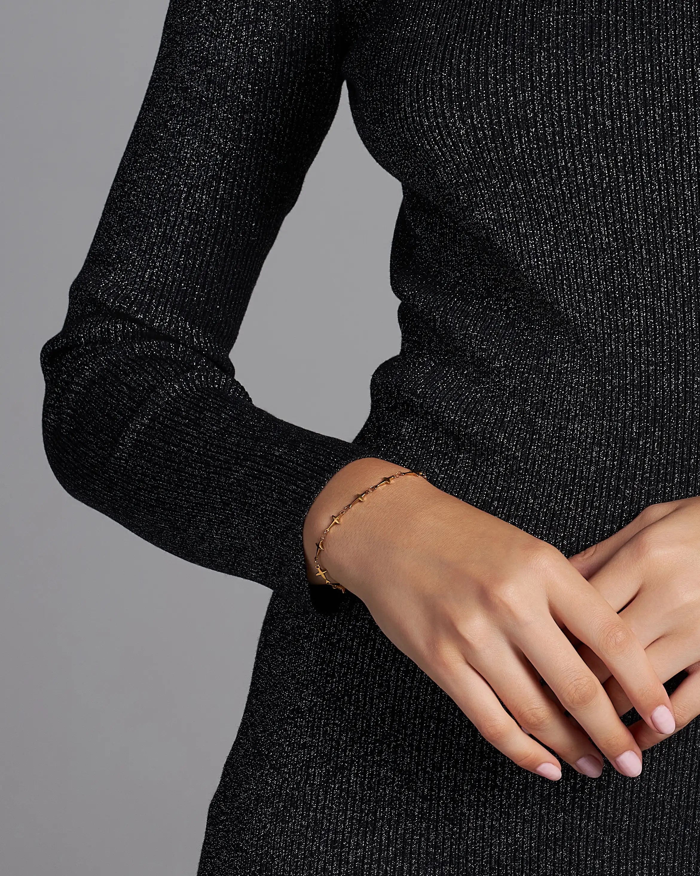 Dámsky Cross Link Náramok - Gold