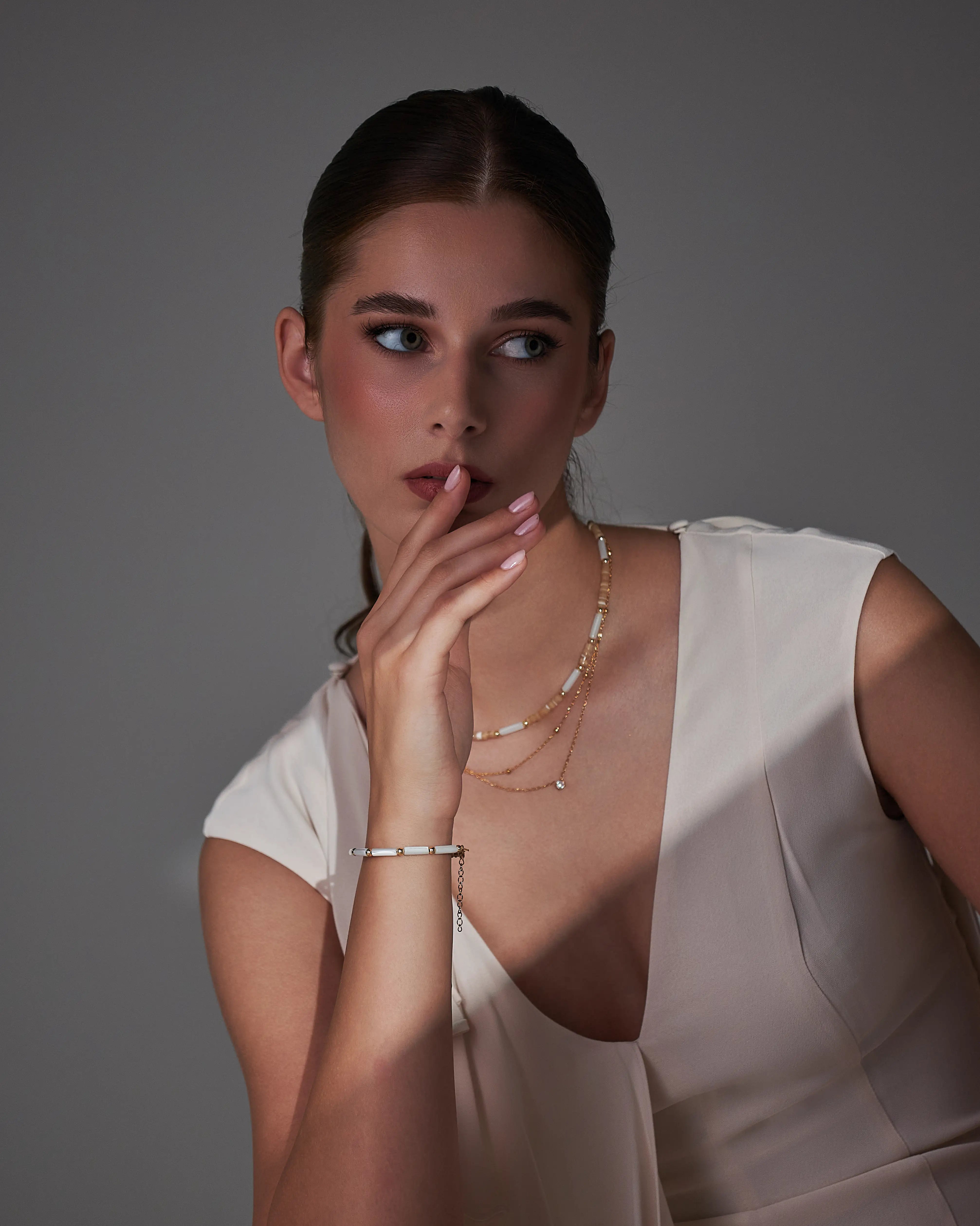 Dámsky Zlatý Dvojitý Náhrdelník - Cubic Zirconia