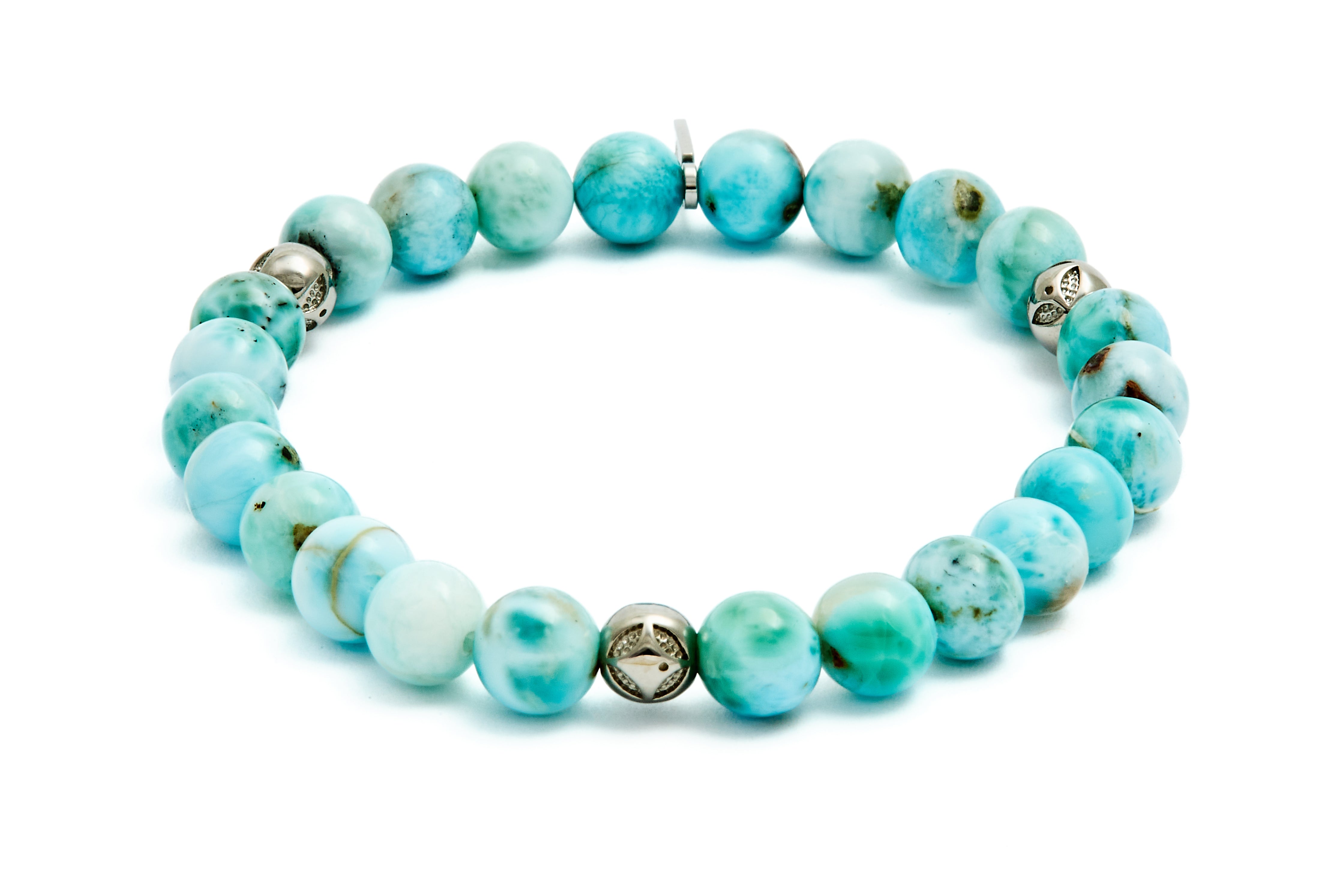 Pánsky Elastický Náramok - Larimar & Silver