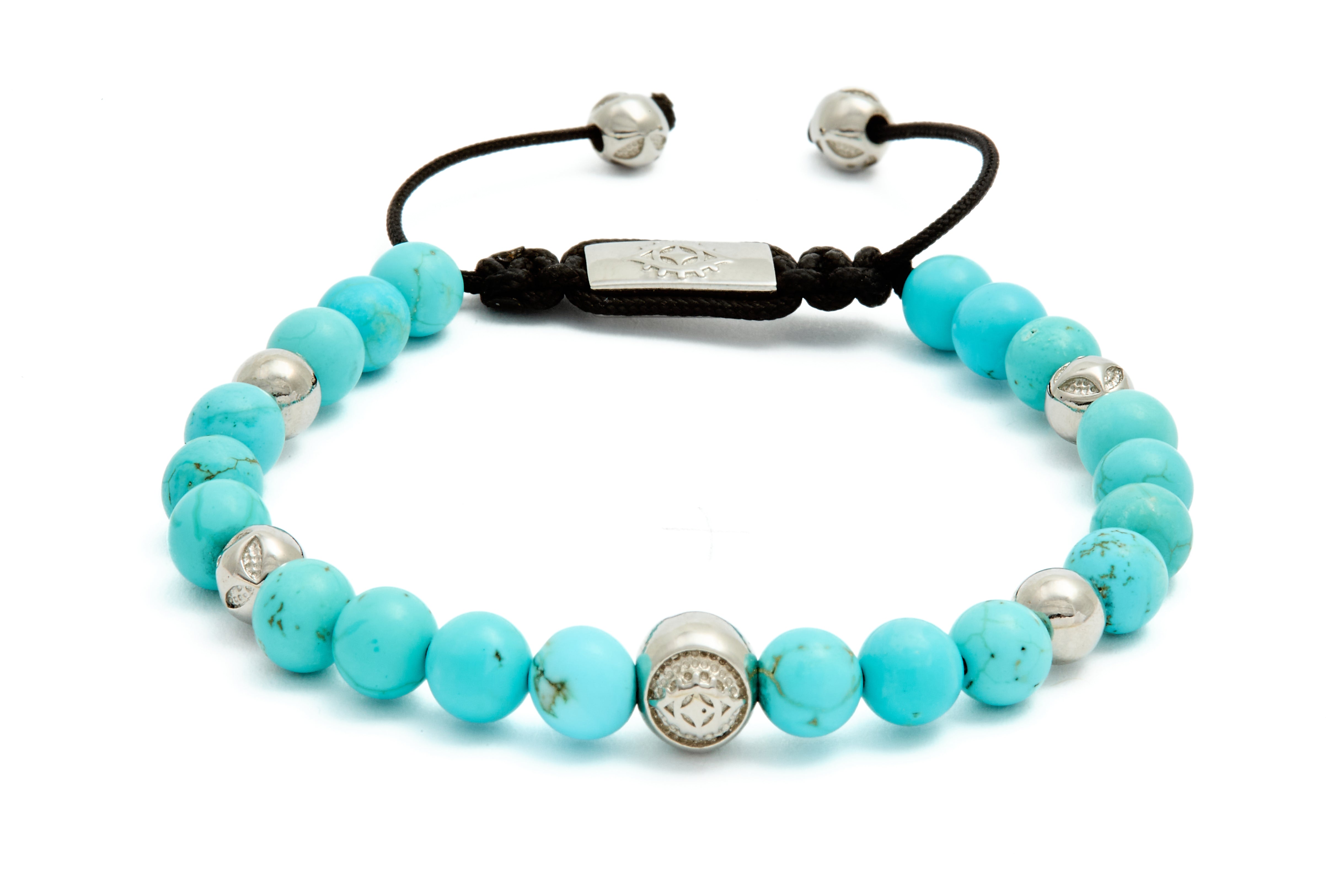 Pánsky Macramé Náramok - Turquoise & Silver