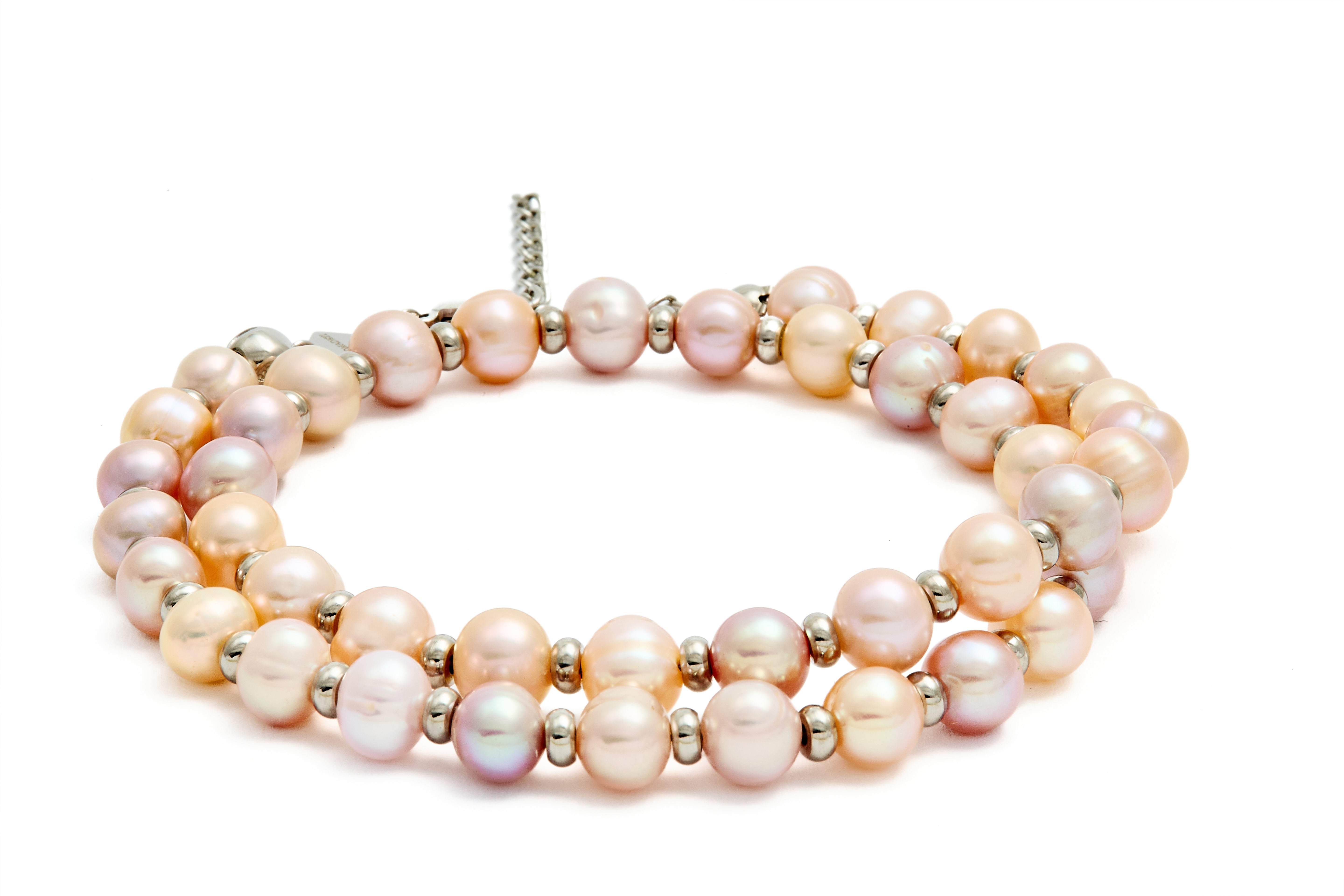 Dámsky Korálkový Náhrdelník - Multicolor Pearl & Silver